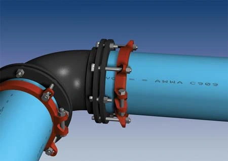 Flanged & Socketed Ductile Iron Fittings for PVC Pipe