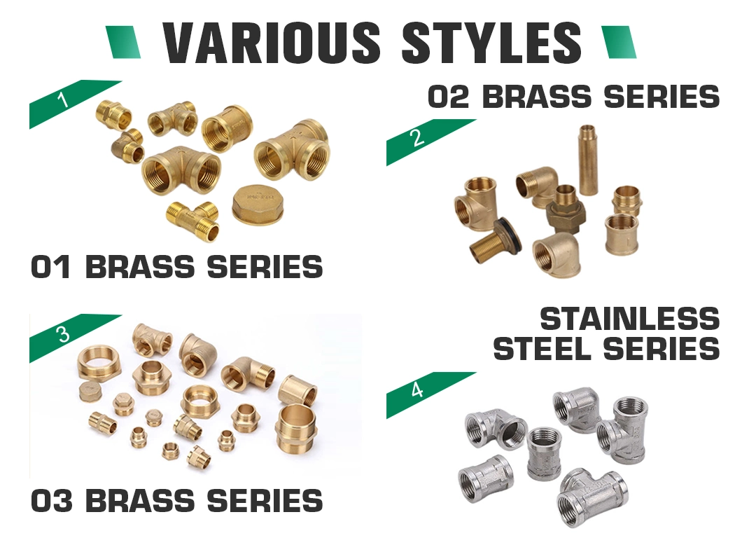 Ifan Brass Plumbing Fitting Full Styles 20-63mm Pn25 Socket Elbow Tee Pex Brass Pipe Fittings
