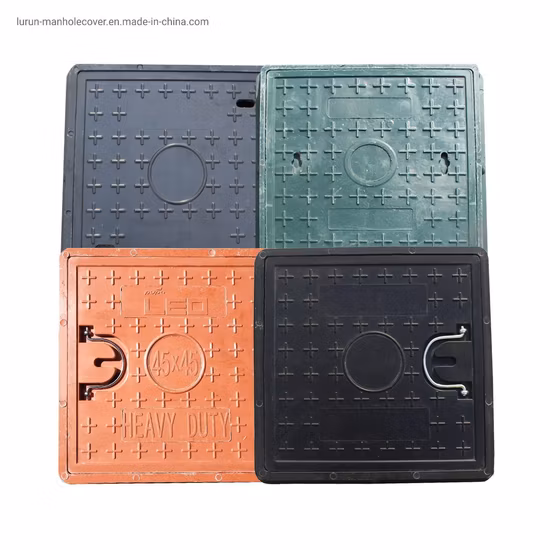 中国 CE/ISO En124 延性 D400 正方形 SMC/BMC/FRP 生地グラスファイバー/プラスチック/FRP マンホール カバー複合樹脂価格